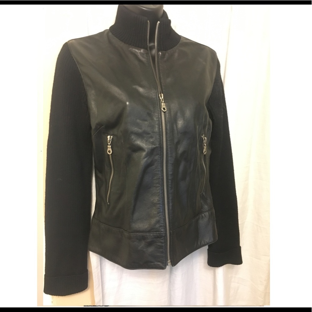 Hugo Buscati leather and wool jacket