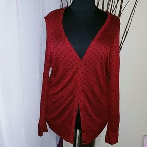 Red and Black Polka Dot Cardigan