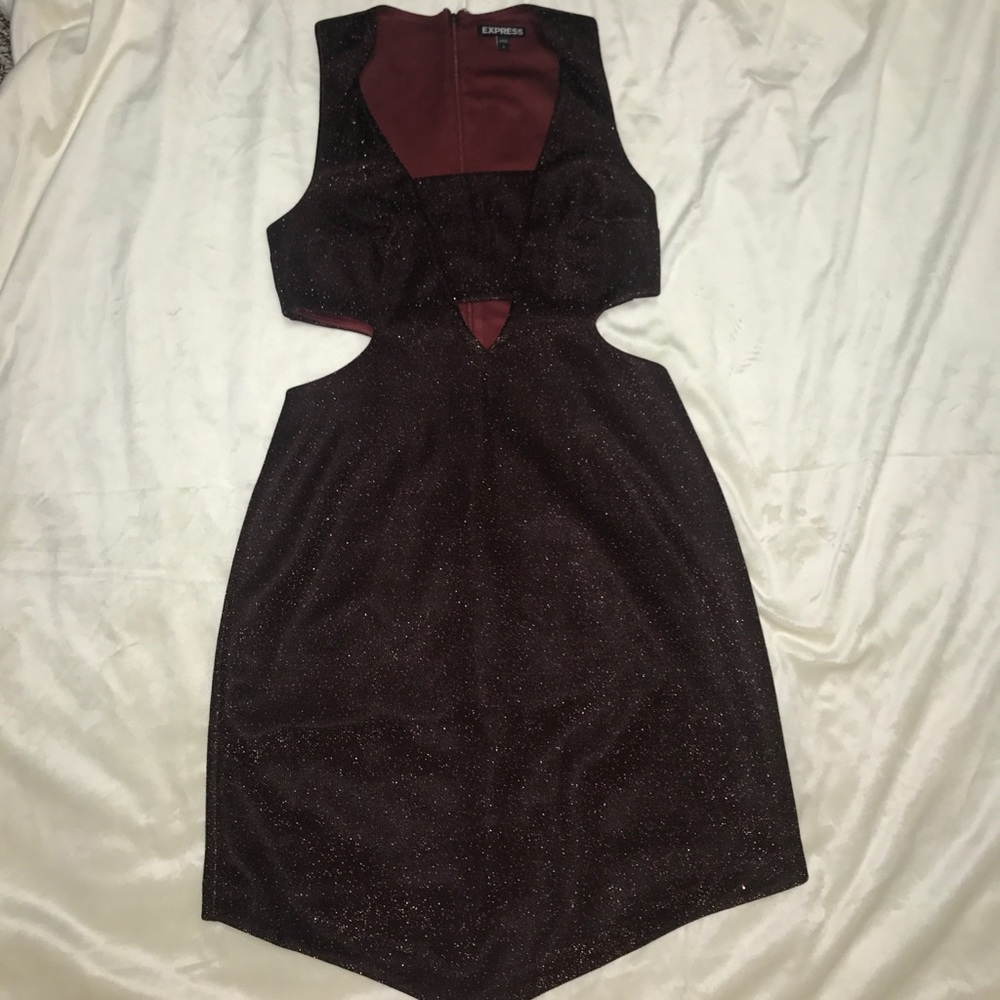 Express Burgundy/Red Cut-Out Dress