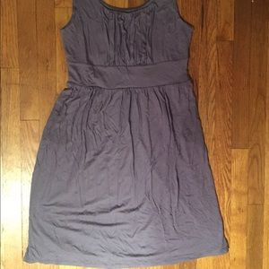 Purple gathered waist dress