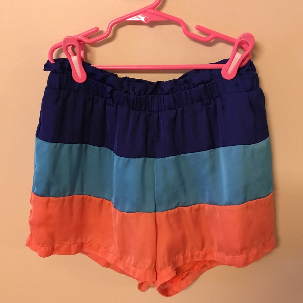 Boutique Tri-Color Block Shorts