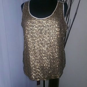 Matte Gold Sequin Tank Top