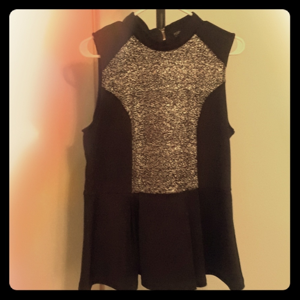 FOREVER 21 Strwtchy Black Sparkley Zip Up Dress 2L