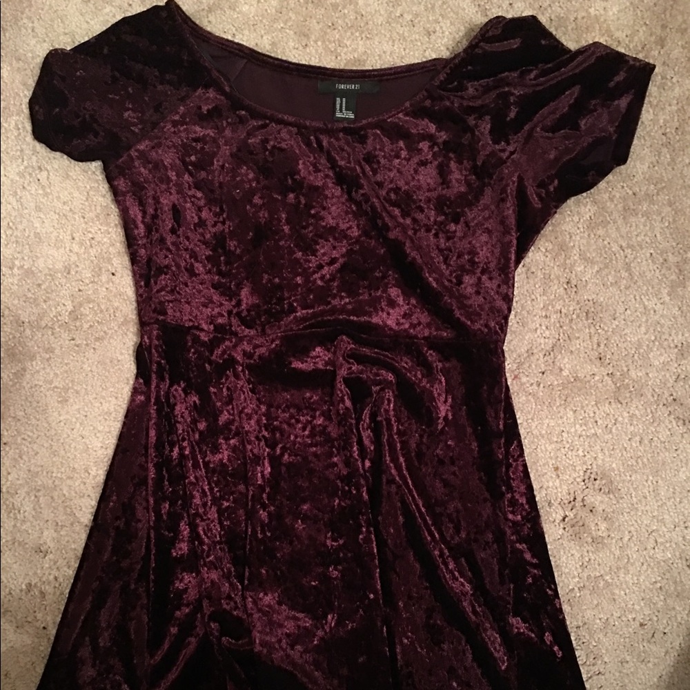 Wine colored velvet dress