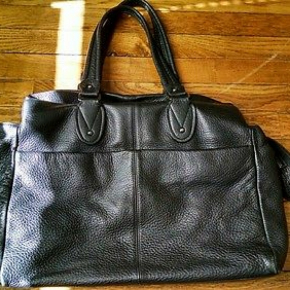 GAP pebbled black SOFT leather tote purse