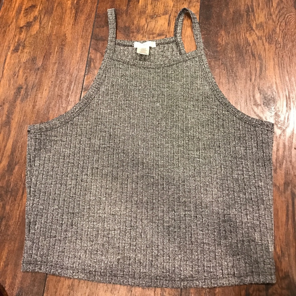 grey strapped crop top