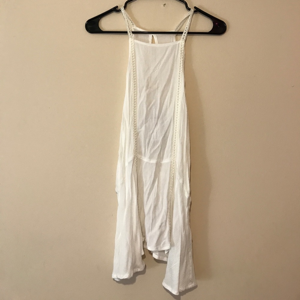 Hollister White Halter Tank Top