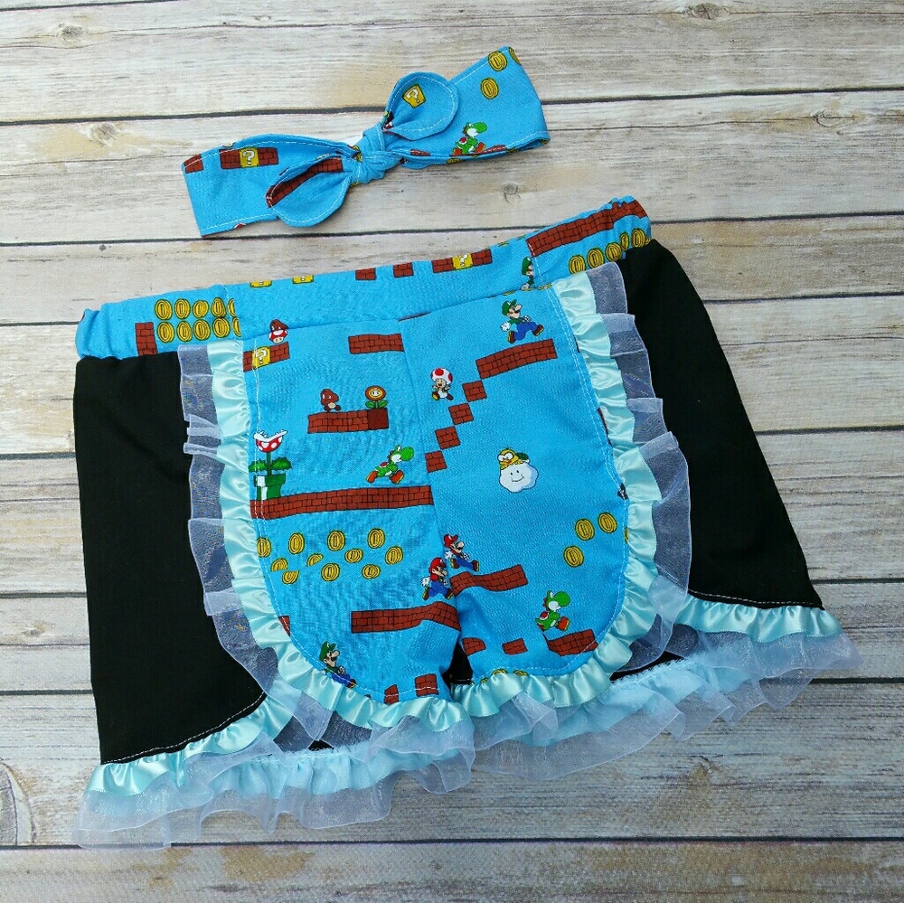 Mario Nintendo Themed Ruffled Shorts Size 6/7
