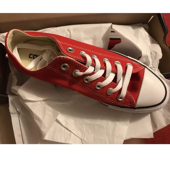 Converse All Star Ox Red Sneakers Sz 8 Women's - Picture 2 of 5