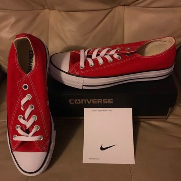 Converse All Star Ox Red Sneakers Sz 8 Women's - Picture 1 of 5