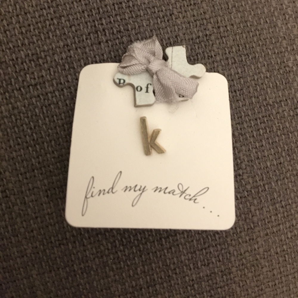 K Initial Earring