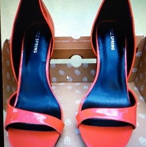 Call it Spring Red women heels open toed