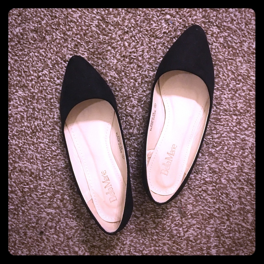 New black suede flats