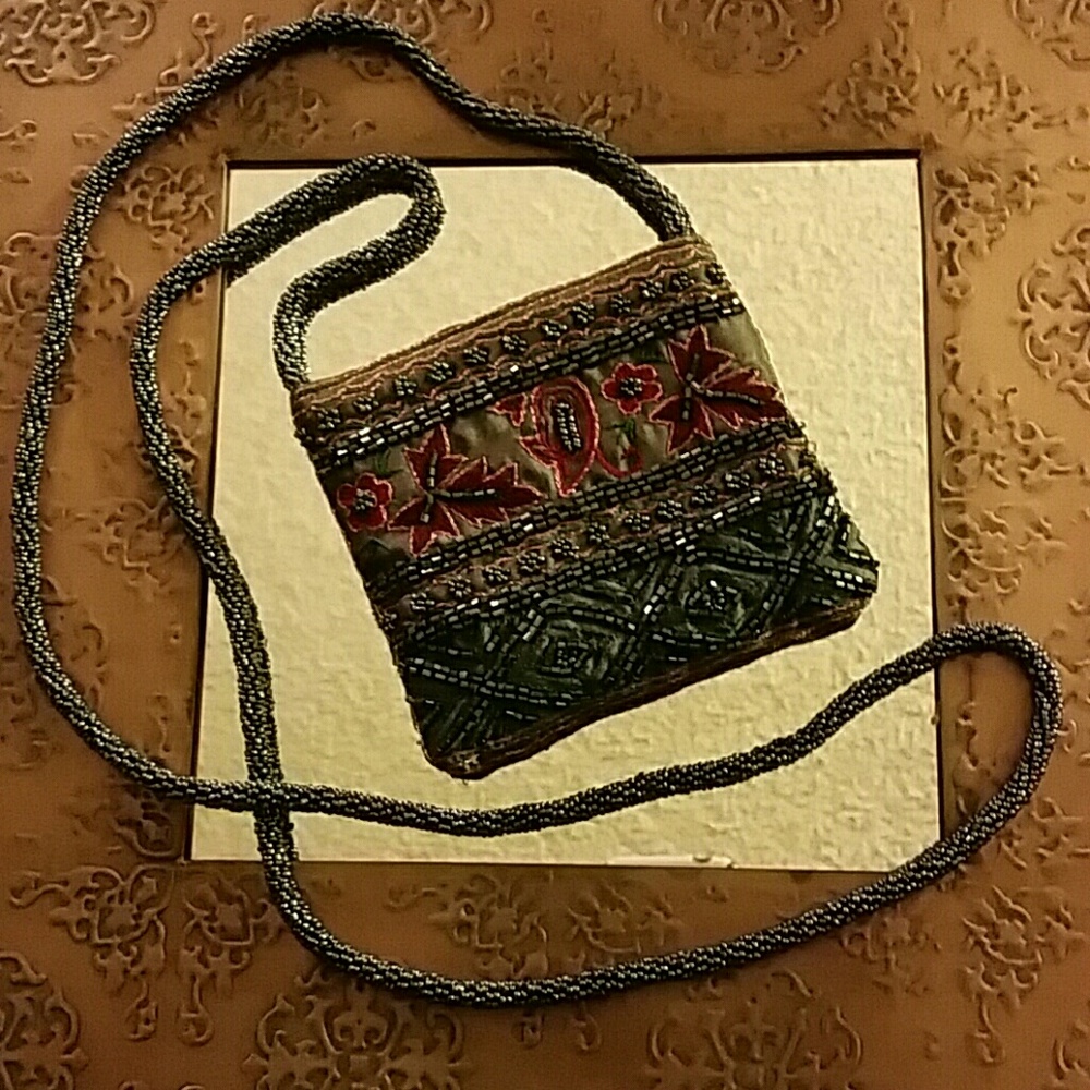 Beaded mini crossbody EUC