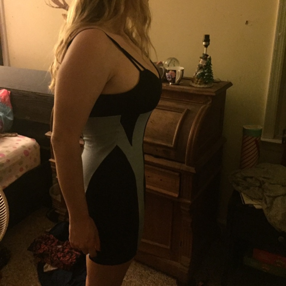 Navy and light blue dress