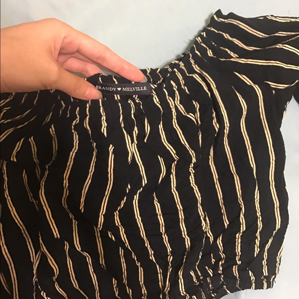 Brandy Melville navy striped Maura top - Picture 4 of 4