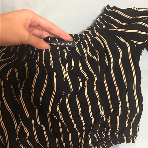 Brandy Melville navy striped Maura top - Picture 4 of 4