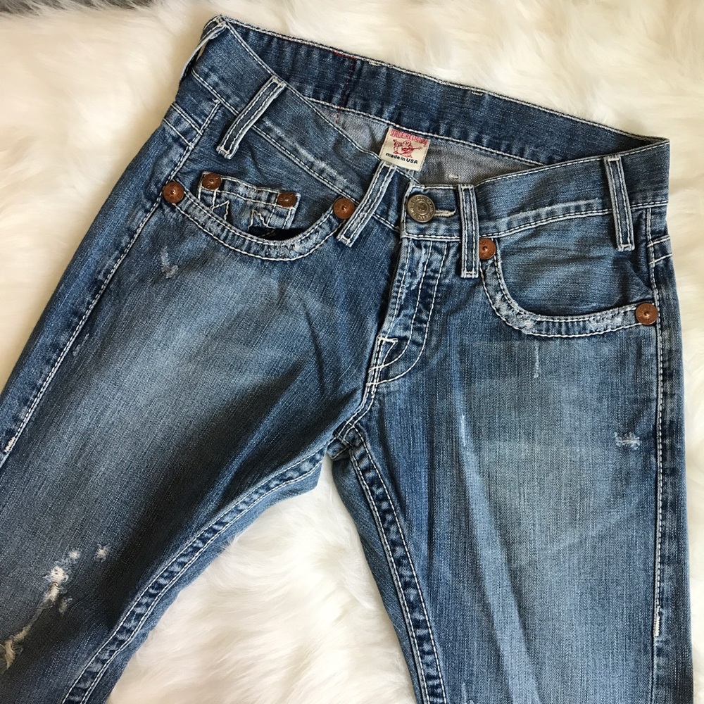 True Religion Micky Big T Distressed Jeans size 29