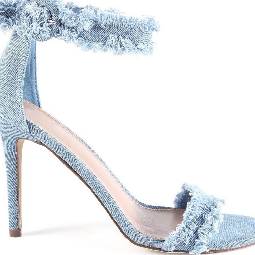 Denim heel sandals