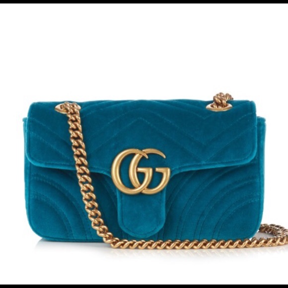 gucci marmont velvet petrol blue