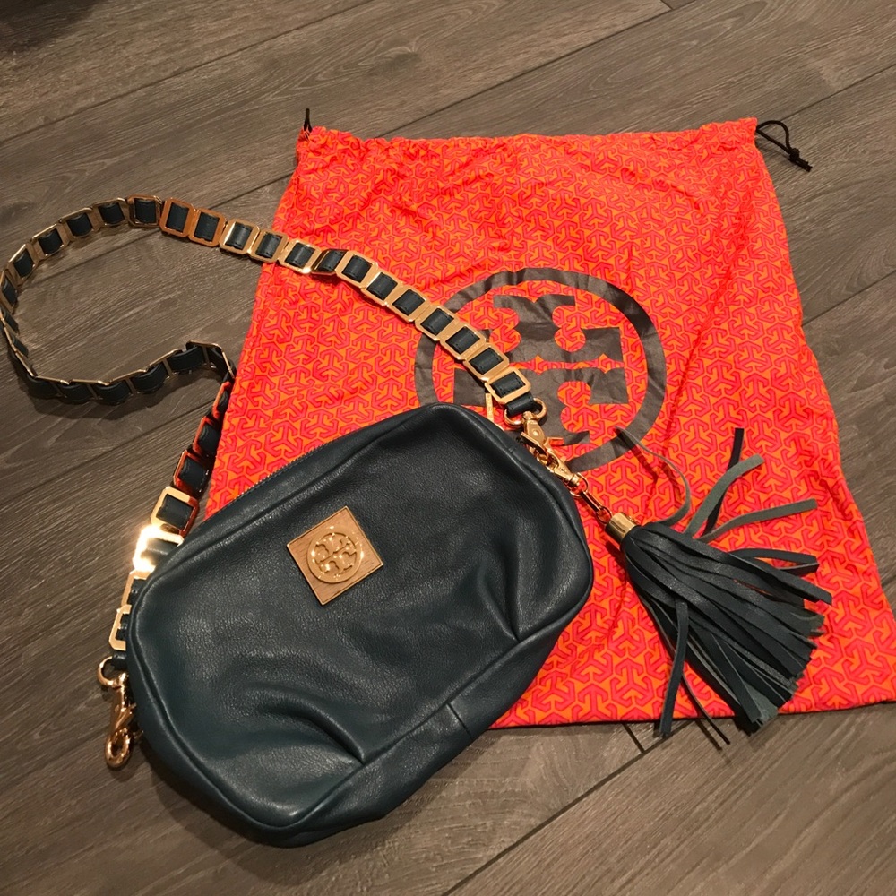 New Small Blue Tory Burch Crossbody Bag