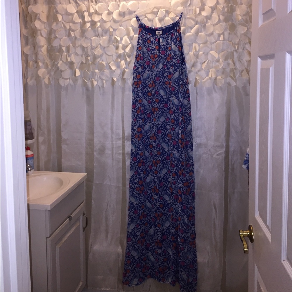 Gorgeous royal blue maxi with bird print - size XL