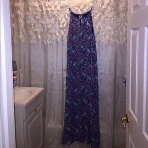 Gorgeous royal blue maxi with bird print - size XL