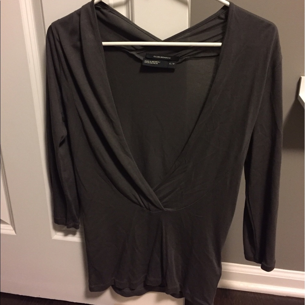 Cross Over Open Front Blouse