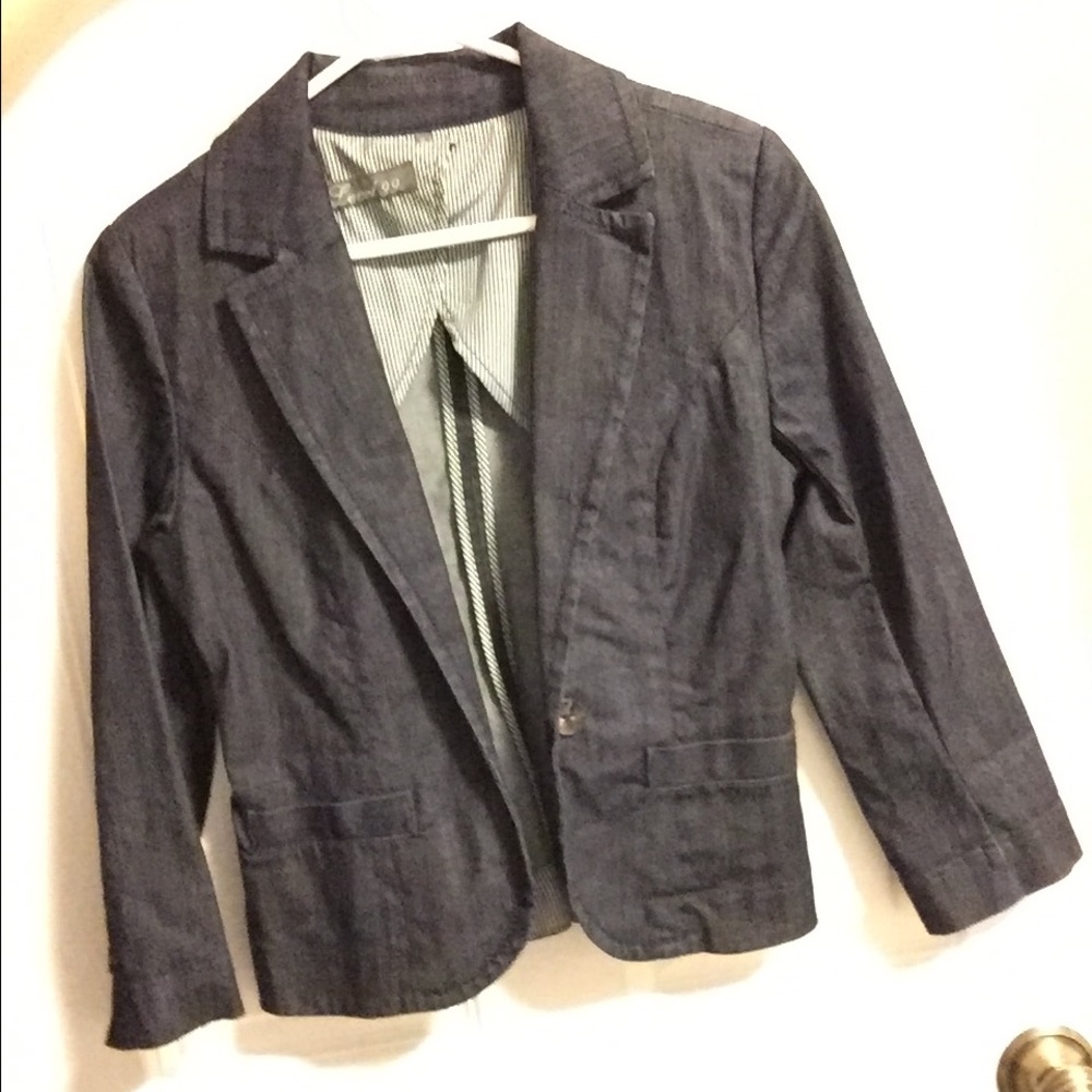 Anthropologie “Level 99” Denim Blazer