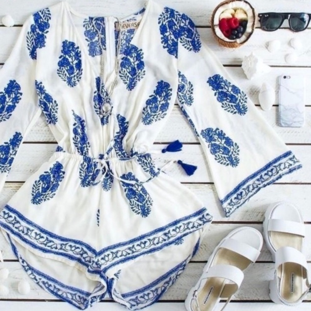 (RESERVED) Floral Beach Romper - S
