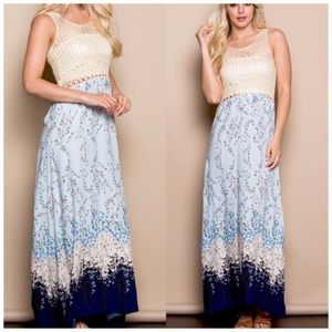 Just in Sandy sky blue Floral Maxi sm med large