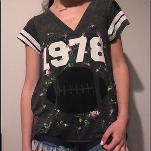 Rebel Yell - floral  jersey tee