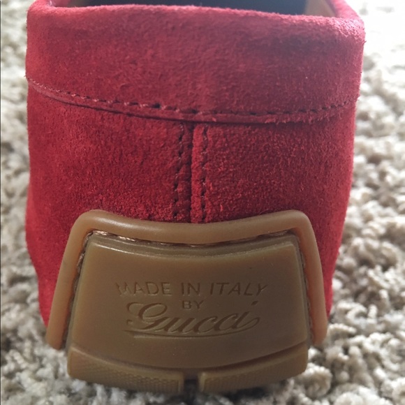 Gucci moccasins in rosso red suede: 100% Authentic