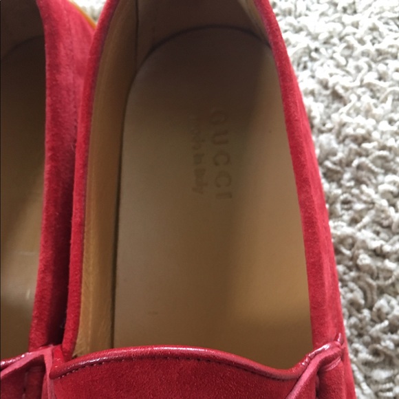Gucci moccasins in rosso red suede: 100% Authentic main image 5