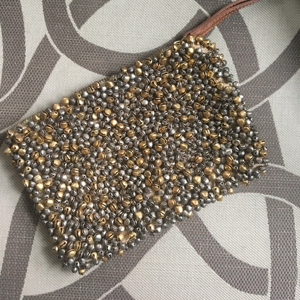 Anthroplogie: Jasper & Jeera Gold Jingle Clutch