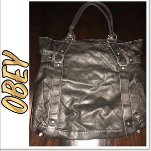 Obey Distressed Black Purse