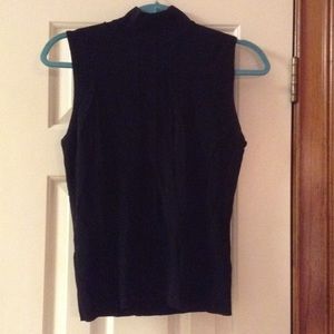 Sleeveless black knit top