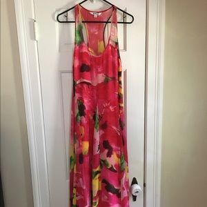 Long pink floral dress