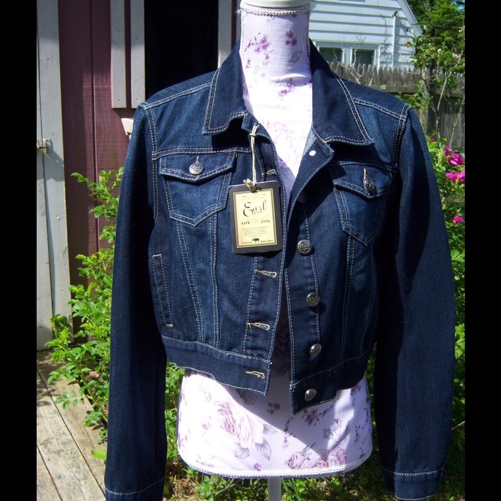 Earl Jeans Crop Denim Jacket NWT