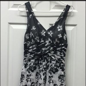 White House Black Market black &white tank dress