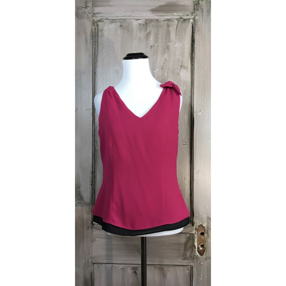 Sleeveless Top in Raspberry and Black