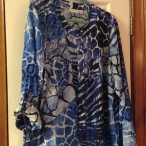 Sheer long sleeve tunic