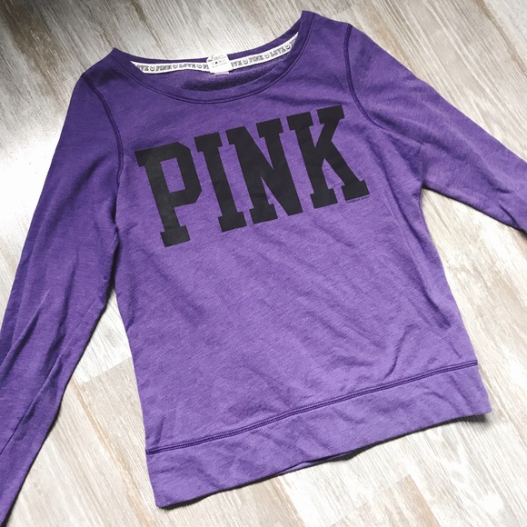 PINK Victoria's Secret Tops - Pink Victoria's Secret Crew Neck Sweatshirt