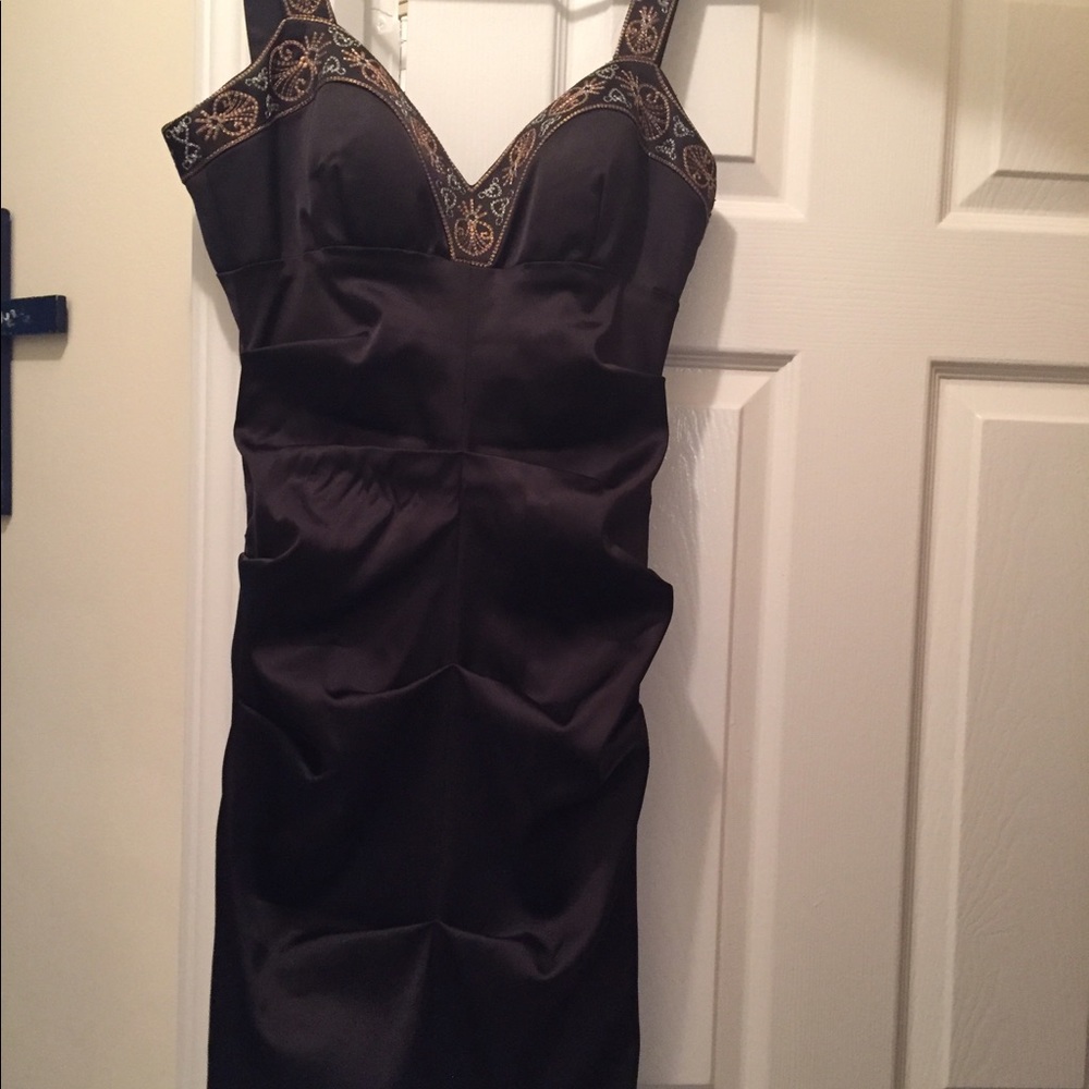 Black cache cocktail dress