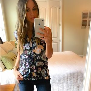 Floral Open Back Blouse