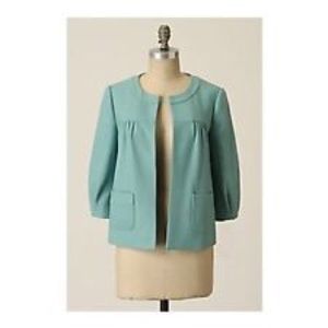 Anthropologie Tabitha robins egg short wool jacket