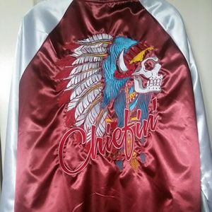 Embroidered bomber jacket native american XXL