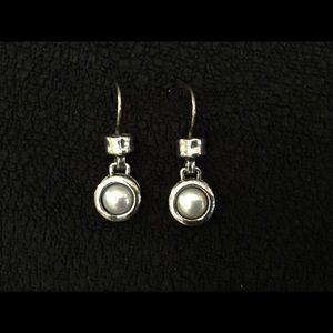 Oxidized Sterling silver pearl earrings final