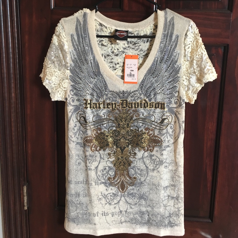 Harley Davidson t shirt with lace