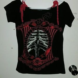 Skeleton corset T-shirt